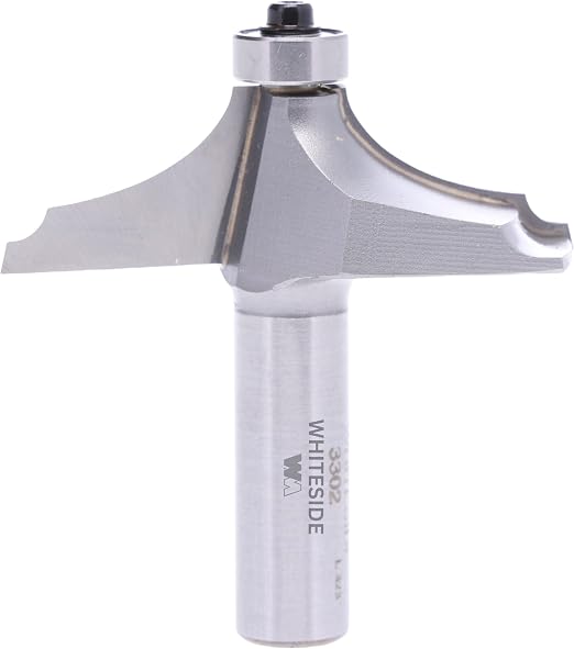 Whiteside 3302 Table Edge Thumbnail & Bead Router Bit: 1 Inch Profile Width, 2-1/2 Inch Large Diameter, 3/4 Inch Cutting Length, 1/2 Inch Shank, 2-1/2 Inch Overall Length, B3 Bearing