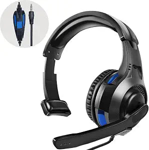 One Ear Gaming Headset for PS5/PS4/Xbox Series S/Xbox Series X, Wired Online Game Unilateral Headset, 50mm Drivers|Detachable Mic|3.5mm Headphone Jack for Switch Lite, Xbox One, Laptop/Phone