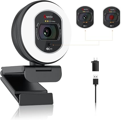 Angetube 4K Webcam with Light for PC, UHD Computer Web Camera for Desktop - Image 4