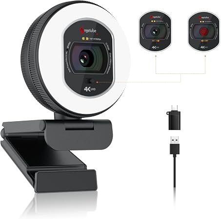 Angetube 4K Webcam with Light for PC, UHD Computer Web Camera for Desktop - Image 3