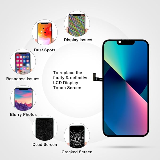 LL TRADER Screen Replacement for iPhone 13 Pro Max 6.7" LCD Retina FHD Display COF Touch Screen Digitizer with Repair Tool Kits, Waterproof Tape, Screen Protector (Truetone programable) new for USA