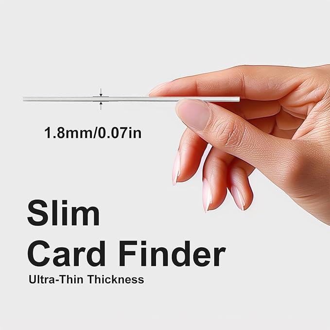 JTD Wallet Tracker Card - 0.07in Ultra-Thin Bluetooth Card Finder, IP68 Waterproof, Works with Apple Find My (iOS Only), Item Locator for Wallet, Passport, Luggage, Backpack