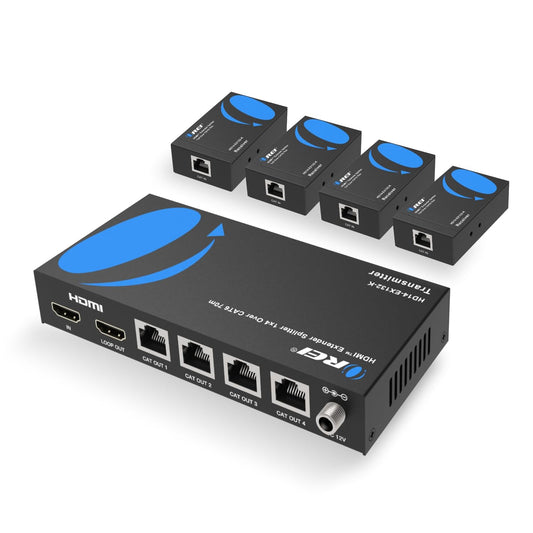 OREI 1080p 1×4 HDMI™ Extender Splitter 230ft, Loop-Out, HDCP 1.4, PoC, EDID