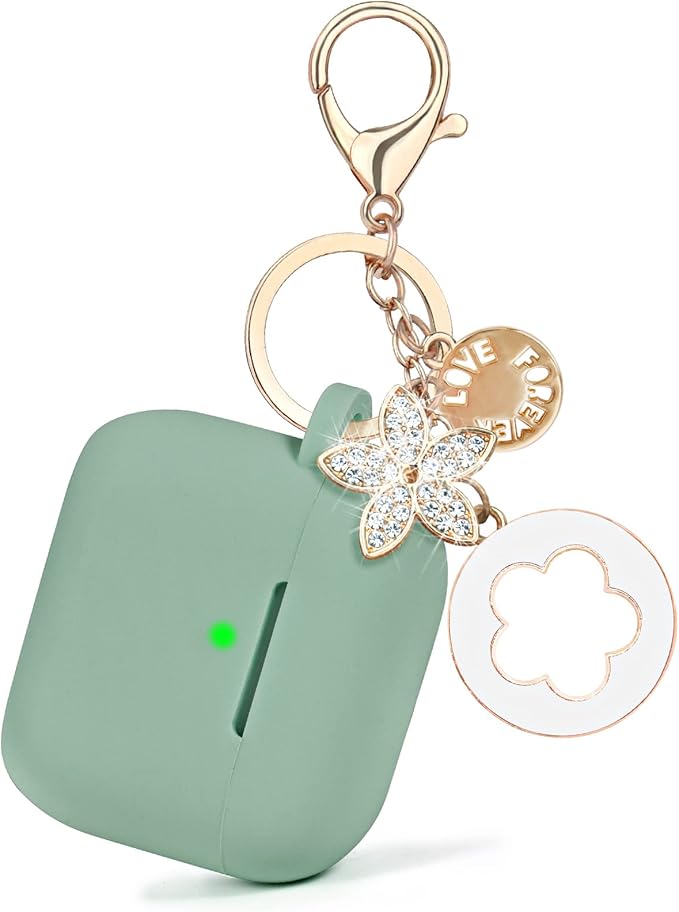 Case for Airpods Pro 1st 2nd Generation - VISOOM Airpods Pro 1/2 Cases Cover Women Silicone iPod Pro 2 Earbuds Wireless Charging Case Girl Bling Keychain for Apple Airpod Gen Pro 2