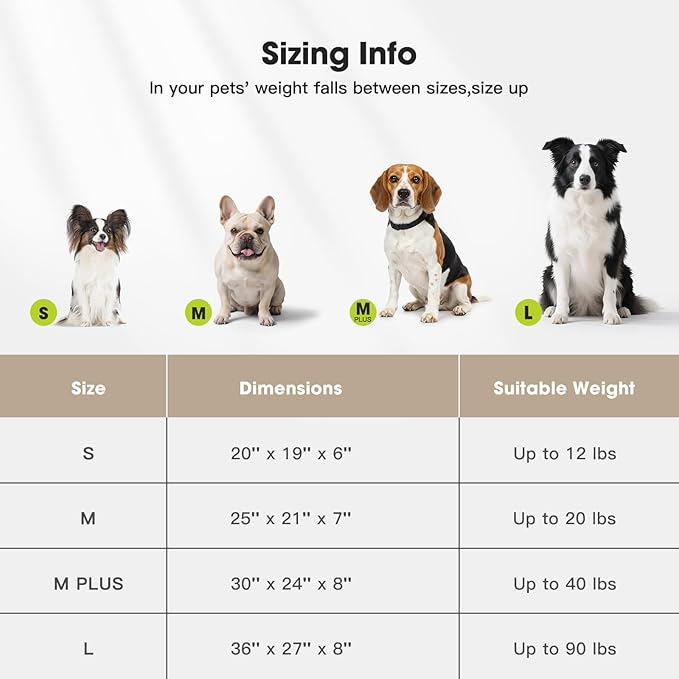 MIXJOY Dog Bed for Medium Sized Dogs, Washable Medium Dog Beds with Removable Cover, Rectangle Pet Beds with Non-Slip Bottom, Warming Calming Dogs Cuddler, 25"x21"x7", White