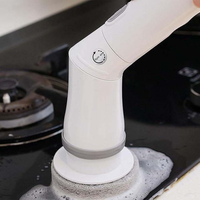 Rechargeable Brush with 6 Replaceable Brush Heads for Bathroom Electric Scrubber Cordless Power Scrubber