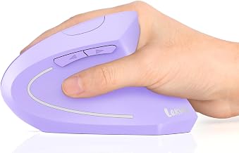 Lekvey Ergonomic Mouse, Rechargeable Wireless Vertical Mouse, Light Purple - Image 1