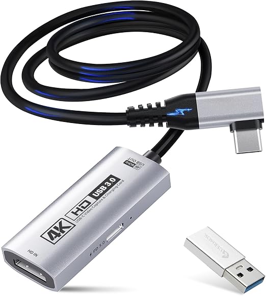 Guermok 4K USB3.0 HDMI Video Capture Card for Streaming, PD100W, 4K@60FPS
