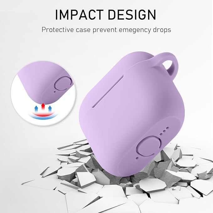 Maxjoy for Apple Airpods 4th Generation Case Cover(2024), Silicone Case with Cleaner Kit & Keychain Compatible with Airpods 4 case for Women,Men-Purple