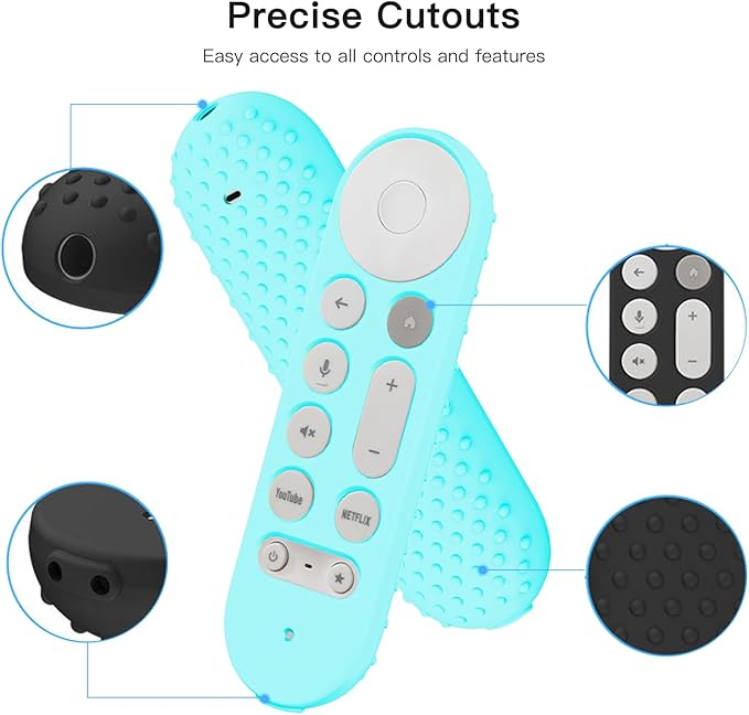 Silicone Glow Cover Case for Google TV Streamer 4K 2024 ，Protective Sleeve Set for Google TV Streamer 4K Host Box +Voice Remote,Anti-Slip Scratch Shock Protection (Glow Blue)