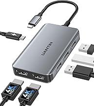 UANTIN 6-in-1 USB C Hub, Type C to Dual HDMI Adapter 4K@60Hz - Image 1