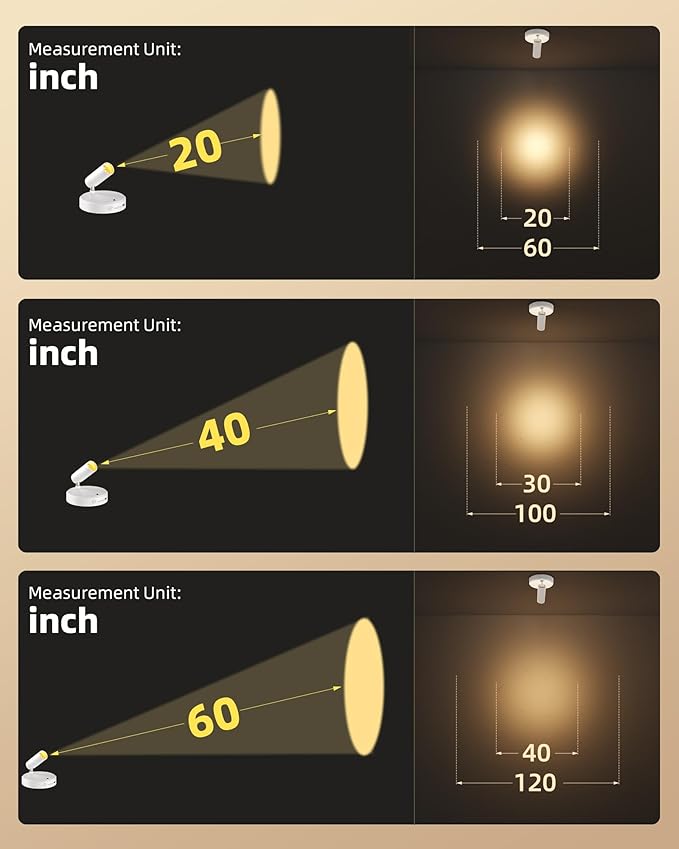 EZVALO Spot Lights Indoor,5500mAh Rechargeable Picture Lights with Remote,Wireless Mini Art Accent Spot Lights with Timer＆Dimmable, 3CCT, Uplights Indoor for Plants,Display,Artwork(2Pack-White)