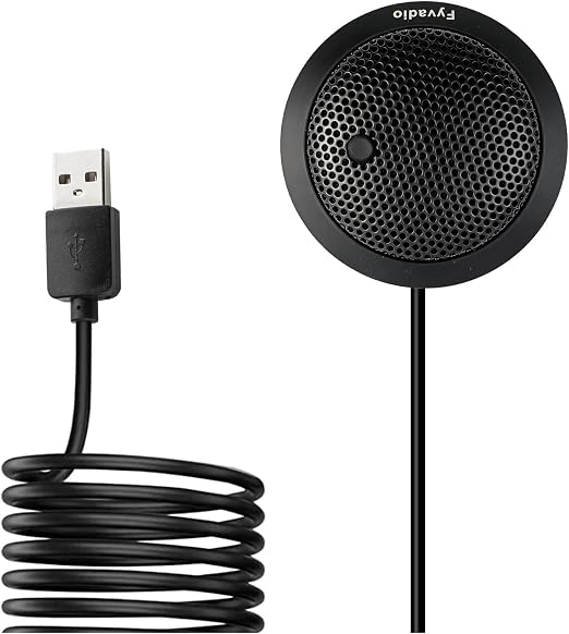 Conference USB Microphone, USB Microphone for Computer, 360° Omnidirectional Condenser PC Laptop Mic with Mute Button for Online Meeting/Class, Zoom Call, Skype Chatting, Plug & Play