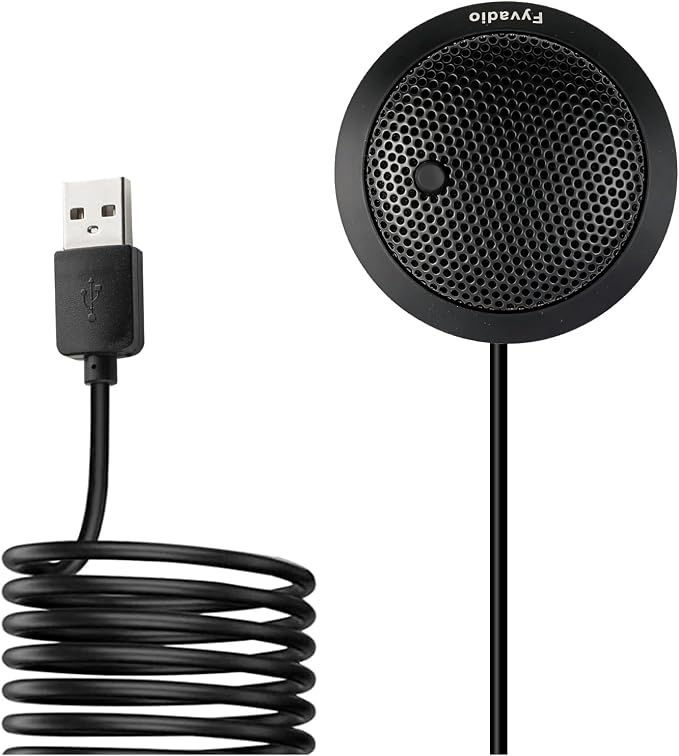 Conference USB Microphone, USB Microphone for Computer, 360° Omnidirectional Condenser PC Laptop Mic with Mute Button for Online Meeting/Class, Zoom Call, Skype Chatting, Plug & Play