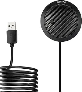 Conference USB Microphone, USB Microphone for Computer, 360° Omnidirectional Condenser PC Laptop Mic with Mute Button for Online Meeting/Class, Zoom Call, Skype Chatting, Plug & Play