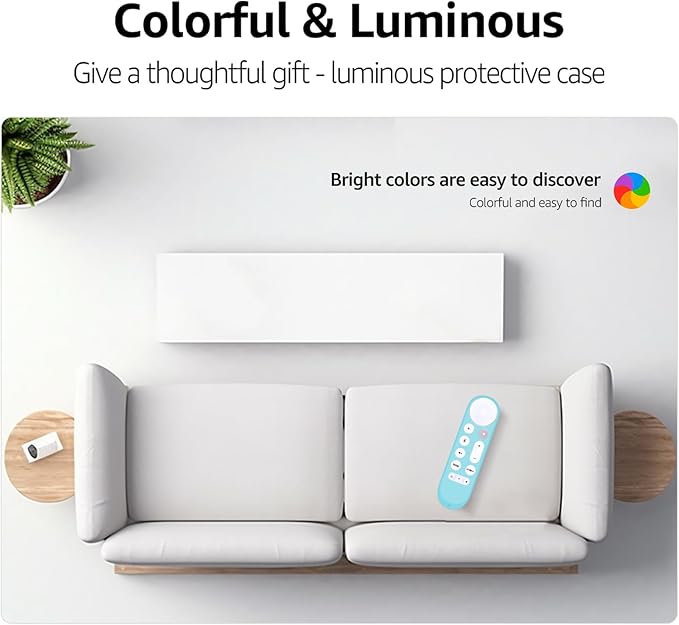 New Replacement Remote Control Cover Compatible for Google TV Streamer 4K TV GY3LE Voice Remote, Silicone Controller Case Sleeve (Glow-in-The-Dark，Blue)