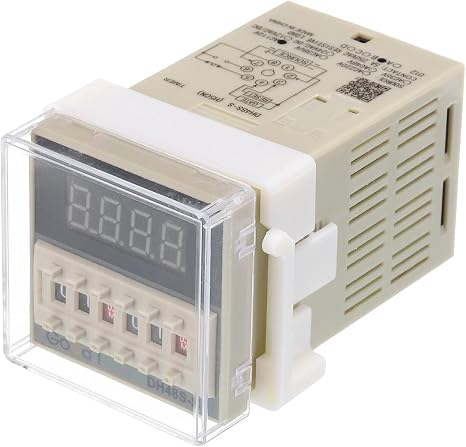 MECCANIXITY Digital Display Timer Relay DH48S-S 110V Cycle 0.1S-99H Relay Delay Switch 8 Pin Solid State Relay Module with Base Socket 1 Set
