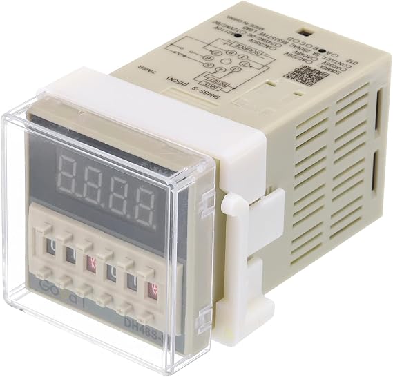 MECCANIXITY Digital Display Timer Relay DH48S-S 110V Cycle 0.1S-99H Relay Delay Switch 8 Pin Solid State Relay Module with Base Socket 1 Set