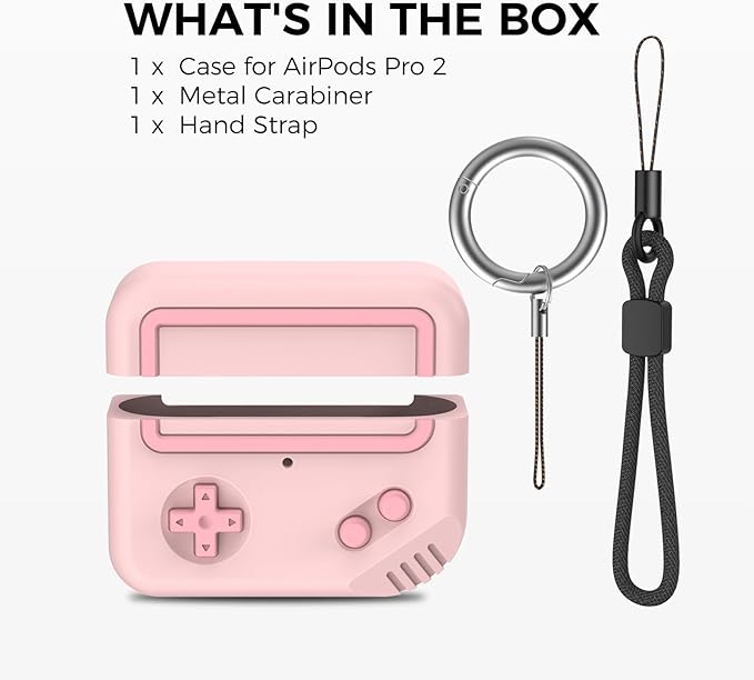 for AirPods Pro 2 Case - Silicone Game Console Design Case for Apple AirPods 2nd/1st Generation, Cute Airpod pro Cover for Men/Women (Pink)