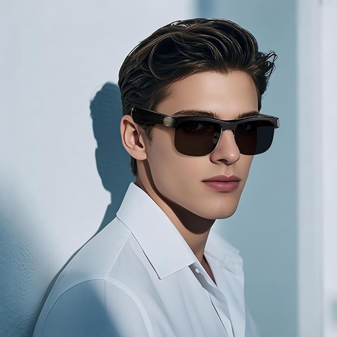 Smart Glasses, Bluetooth Sunglasses for Women Men, Open Mic & Speakers, Voice Assistant, UV Protection (Sunglasses)