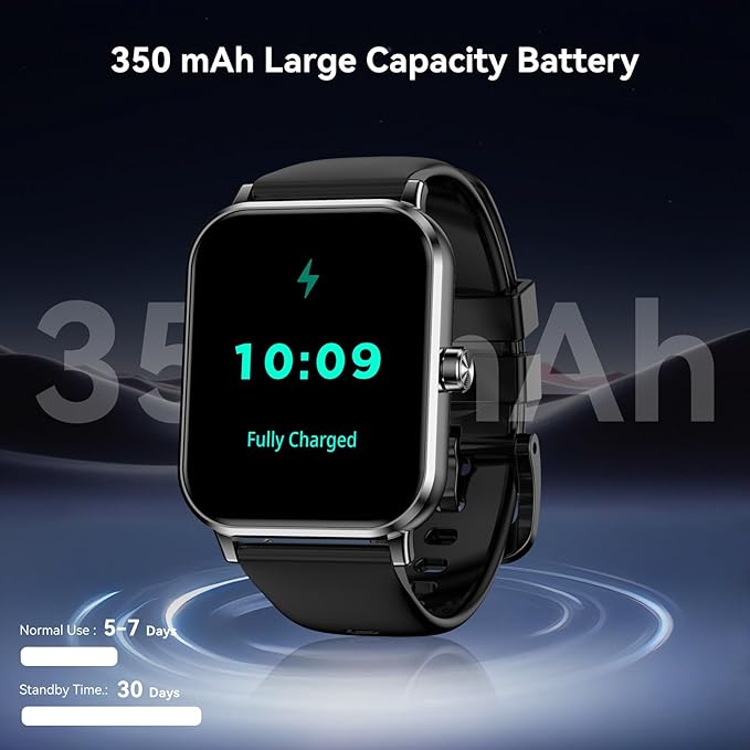 Smart Watches for Women Men, 1.83" HD Touchscreen, Bluetooth Calling, 130+ Professional Sports Modes, Heart Rate and Sleep Monitor, 5ATM Water-Resistant, Timer, Fitness Tracker for Android/iOS (Black)