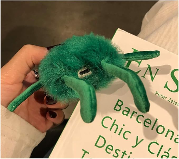 Yatchen Plush Case Compatible with AirPods Pro, Creative Cute 3D Cartoon Fur Frog Design Funny for AirPods Cover Case with Keychain Protective Case for AirPods Pro Frog Green