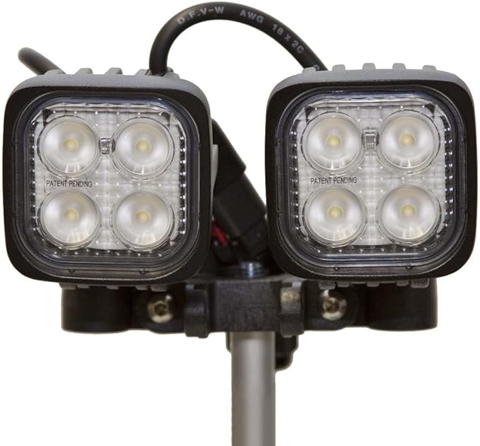Plasticade Flagger Lighting Station & Work Area Light, 4,000 Lumens, Portable, Waterproof Case, Adjustable Heads, 8-Foot Light Elevation, Temporary Construction in Any Weather