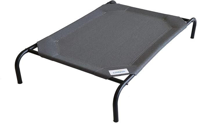 Coolaroo Original Elevated Dog Bed - Breathable Off-The-Ground Pet Bed with Cooling Fabric, Joint Relief & Moisture-Resistant Fabric, 100% Recyclable, Easy Clean, Gunmetal, Large