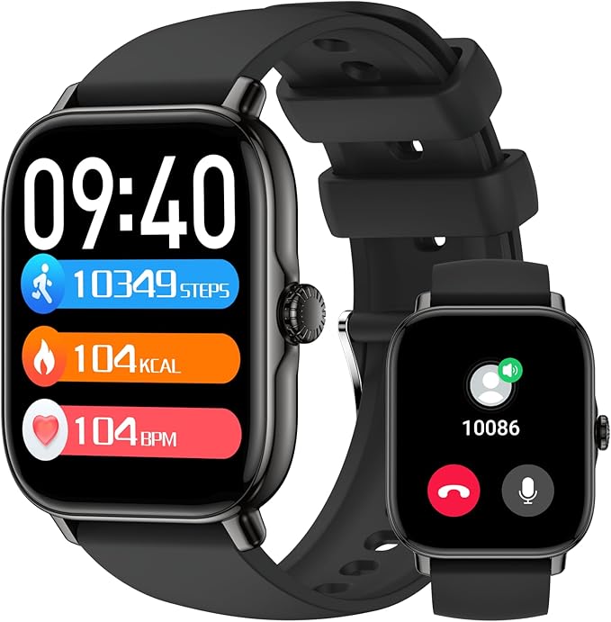 Smart Watch for Men Women (Answer/Make Calls/AI Voice Control) 1.91" for Android Phones iPhone Samsung Compatible IP68 Waterproof/Heart Rate/Sleep Tracker/116 Sport Modes.