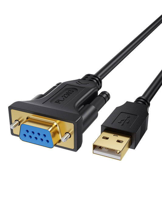 CableCreation USB to RS232 DB9 Serial Adapter Cable, PL2303 Chipset, 10 FT