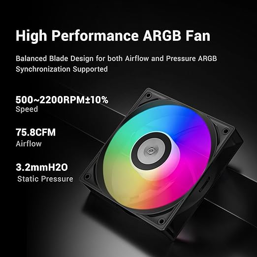 PCCOOLER ARGB CPU Cooler, 360mm AIO Water Cooling with 120mm Silent ARGB Fans, Infinite Halo Lighting, Compatible with Intel LGA 115X/1200/1700/20XX & AMD AM4/AM5(CPS DA360 Pro)