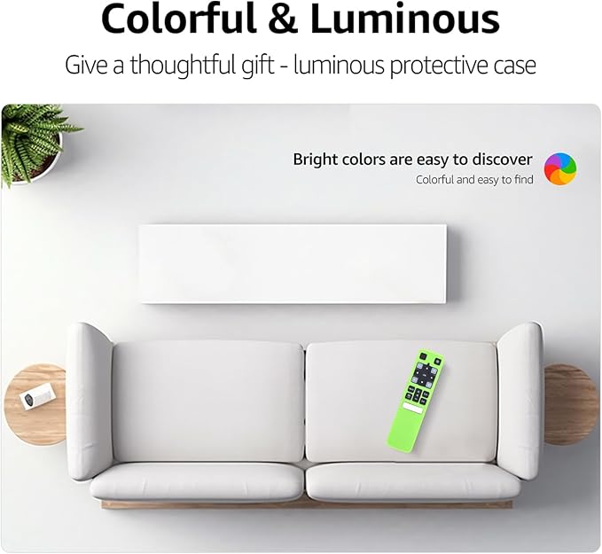 [3 Pack] Protective Cover for TCL RC802V FMR1 FNR1 Smart Voice Remote Control, Silicone Protective Cover Shockproof Anti Slip Anti-Lost Glowing Remote Protector,Glow Blue + Glow Green + Red