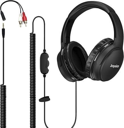 Joysico 19.5Ft / 6M Extra Long Cord Headphones for TV PC w Volume Control