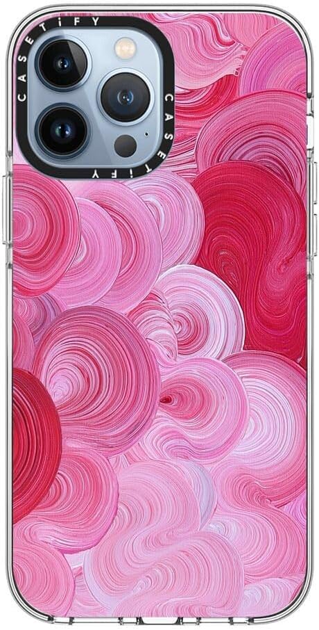 CASETiFY Clear iPhone 13 Pro Max Case [Not Yellowing / 6.6 ft. 3X Military Grade Drop Protection/Compatible with Magsafe] - Strawberry Dream - Clear