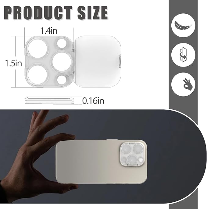 Camera Lens Cover Compatible for iPhone 14 Pro/14 Pro Max/15 Pro/15 Pro Max /16 Pro/16 Pro Max,Camera Lens Protector to Protect Privacy and Security,Strong Adhesive -2 Pack-Clear