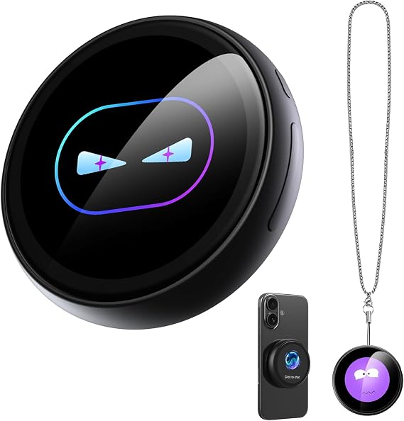 Z01 AI Companion Digital Badge, Smart Wearable HD Touch Screen Bluetooth 6.0 Translator, No Subscription AI Assistant for Travel Business Daily Use