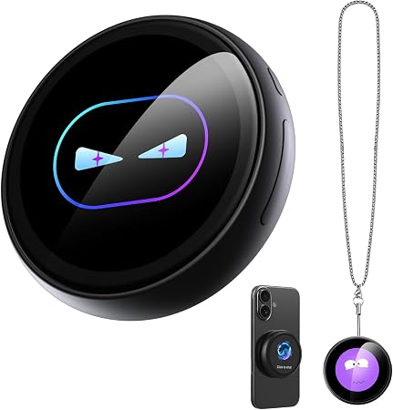 Z01 AI Companion Digital Badge, Smart Wearable HD Touch Screen Bluetooth 6.0 Translator, No Subscription AI Assistant for Travel Business Daily Use