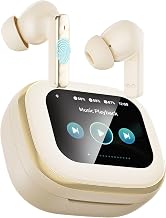 Wireless Earbuds, Bluetooth 5.4 Headphones, True ANC Active Noise Cancelling in Ear Buds with Smart Touchscreen Case, 60H Playtime for Sports & Working, Bass Stereo Sound for iPhone/Android-Beige - Image 1