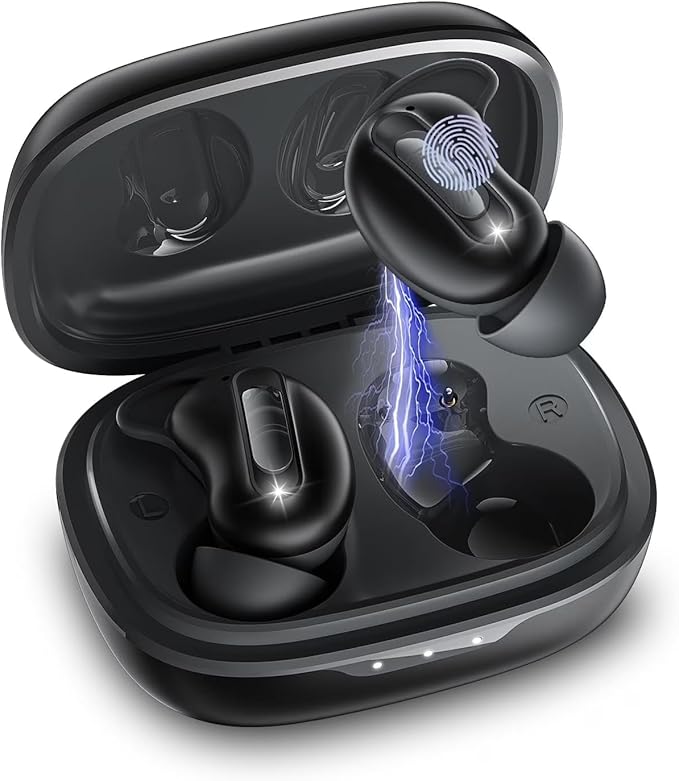 Sleep Earbuds, Mini ANC Wireless Earbuds, In Ear Bluetooth 5.4 Headphones Deep Bass Stereo, 48H Playtime Ear Buds with 4 Noise Cancelling Mic, IP7 Waterproof Earphones for Side Sleepers,Touch Control