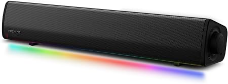 Creative Sound Blaster GS3 Compact RGB Gaming Soundbar, Superwide, Black
