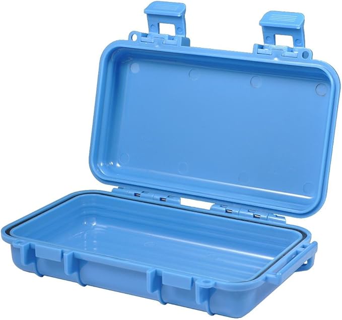 VGEBY1 Box Shockproof Dry Storage Box, Hard Plastic Protective Grip Carry Touch Phone Case + Foam + Handle for Fishing Camping Hiking (Big-Blue)
