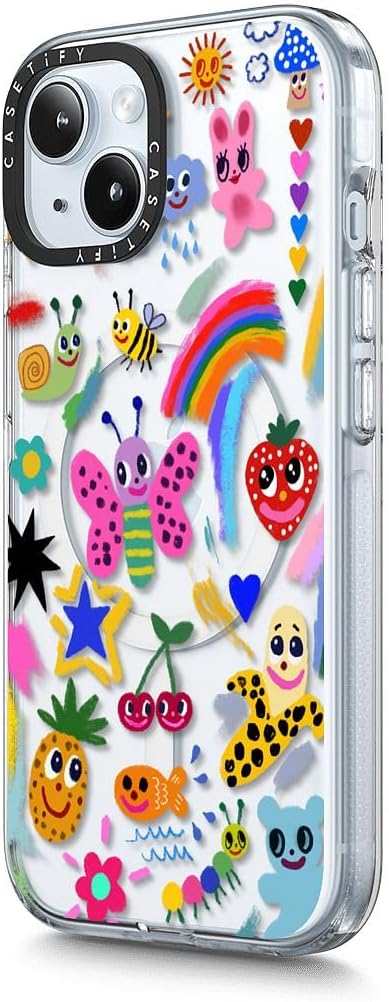 CASETiFY Clear iPhone 15 Case [Not Yellowing / 6.6 ft. 3X Military Grade Drop Protection/Magsafe] - Good Vibes - Clear