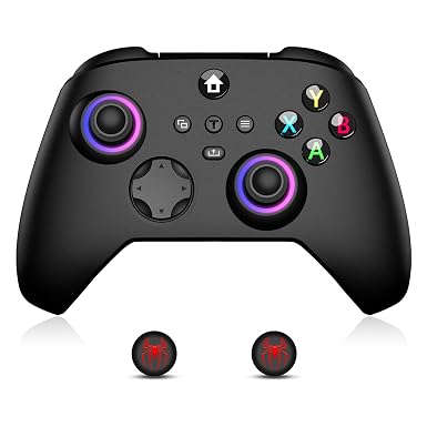 Moonag Wireless Controller for Xbox, Compatible with Xbox Series X/S/One/PC, With 2 Silicone Thumb Grips, Hall Effect Joysticks, 2.4GHz Wireless Adapter Gamepad with RGB Light, Dual Vibration, TURBO