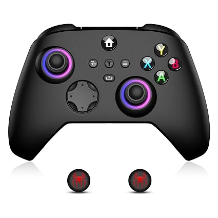 Moonag Wireless Controller for Xbox, Compatible with Xbox Series X/S/One/PC, With 2 Silicone Thumb Grips, Hall Effect Joysticks, 2.4GHz Wireless Adapter Gamepad with RGB Light, Dual Vibration, TURBO