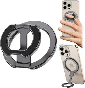 Magnetic Ring Holder for MagSafe Dual-Sided, Removable Phone Finger Grip Holder Adjustable Kickstand for iPhone 17/16/15/14/13 Series, Magnet Phone Stand Grip Compatible with Magnetic Car Mount