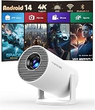 Magcubic Mini Projector with WiFi and Bluetooth, 4K Support Smart Portable Projector, Small Proyector with 200ANSl & AutoKeystone, 180° Rotation HY300Pro Video Proyector for Bedroom, Movie, Outdoor - Image 1