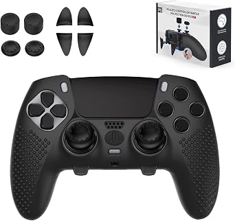 PS5 Edge Controller Cover - Protective Case for PlayStation 5 Edge with 4PCS Thumb Grip Caps & L2 R2 Trigger Extender (PS5 Edge)