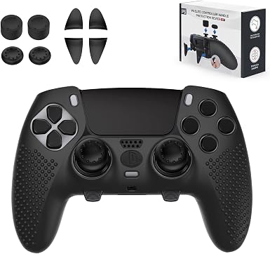 PS5 Edge Controller Cover - Protective Case for PlayStation 5 Edge with 4PCS Thumb Grip Caps & L2 R2 Trigger Extender (PS5 Edge)