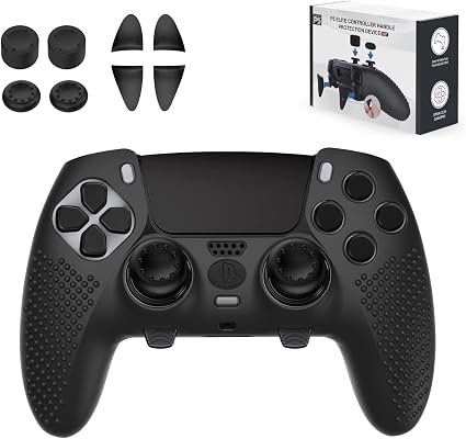 PS5 Edge Controller Cover - Protective Case for PlayStation 5 Edge with 4PCS Thumb Grip Caps & L2 R2 Trigger Extender (PS5 Edge)