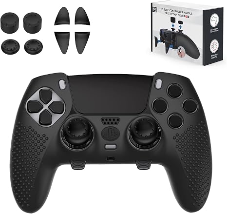 PS5 Edge Controller Cover - Protective Case for PlayStation 5 Edge with 4PCS Thumb Grip Caps & L2 R2 Trigger Extender (PS5 Edge)